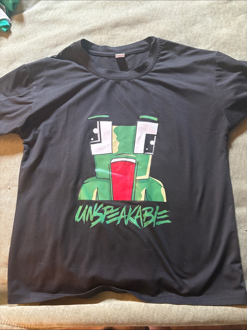 Boys Black Graphic Tee with YouTuber unspeakable print